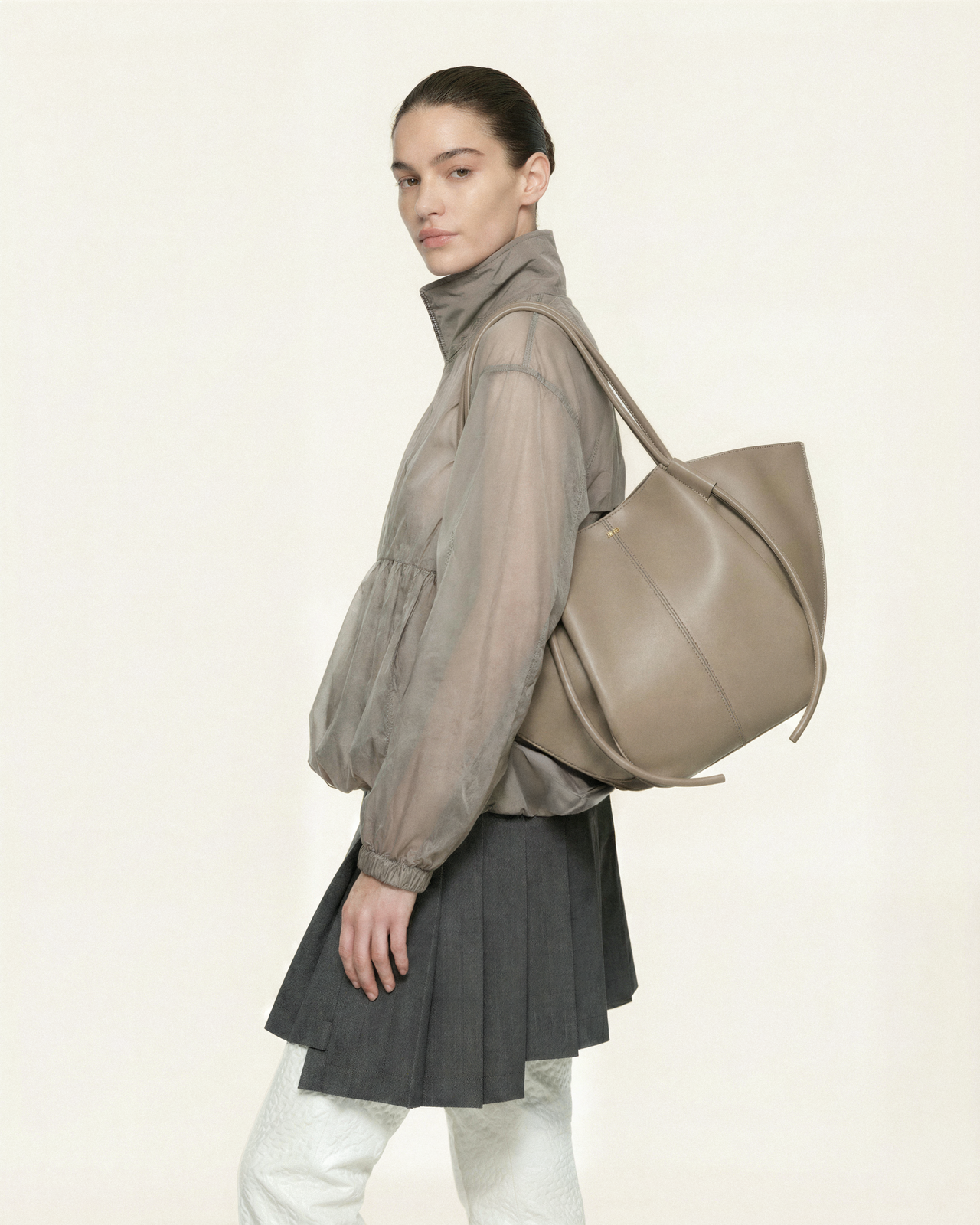 Nala 闊版托特袋-灰褐色