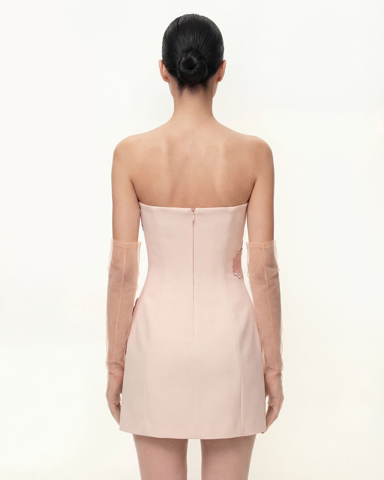 鳶尾花印花露肩連身裙 - 粉紅色