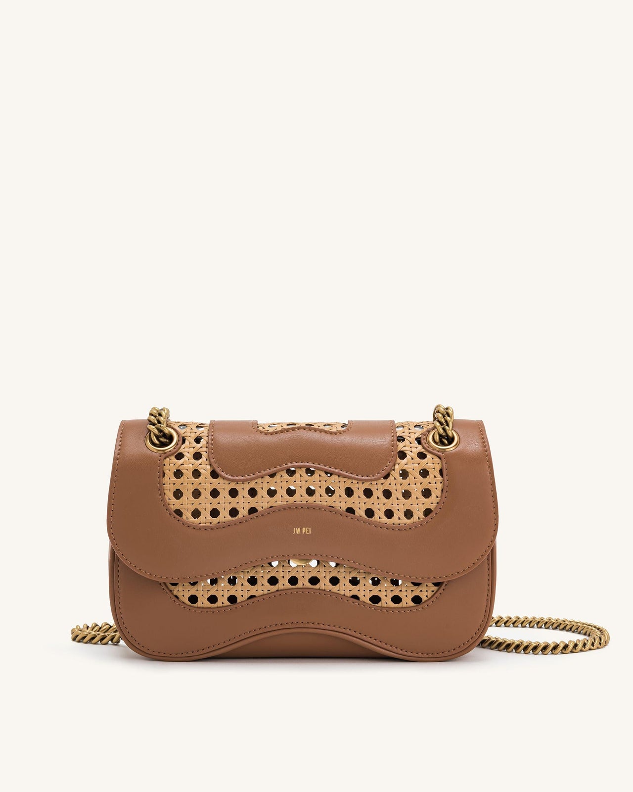 Tina 仿竹編織斜背包 - 棕色