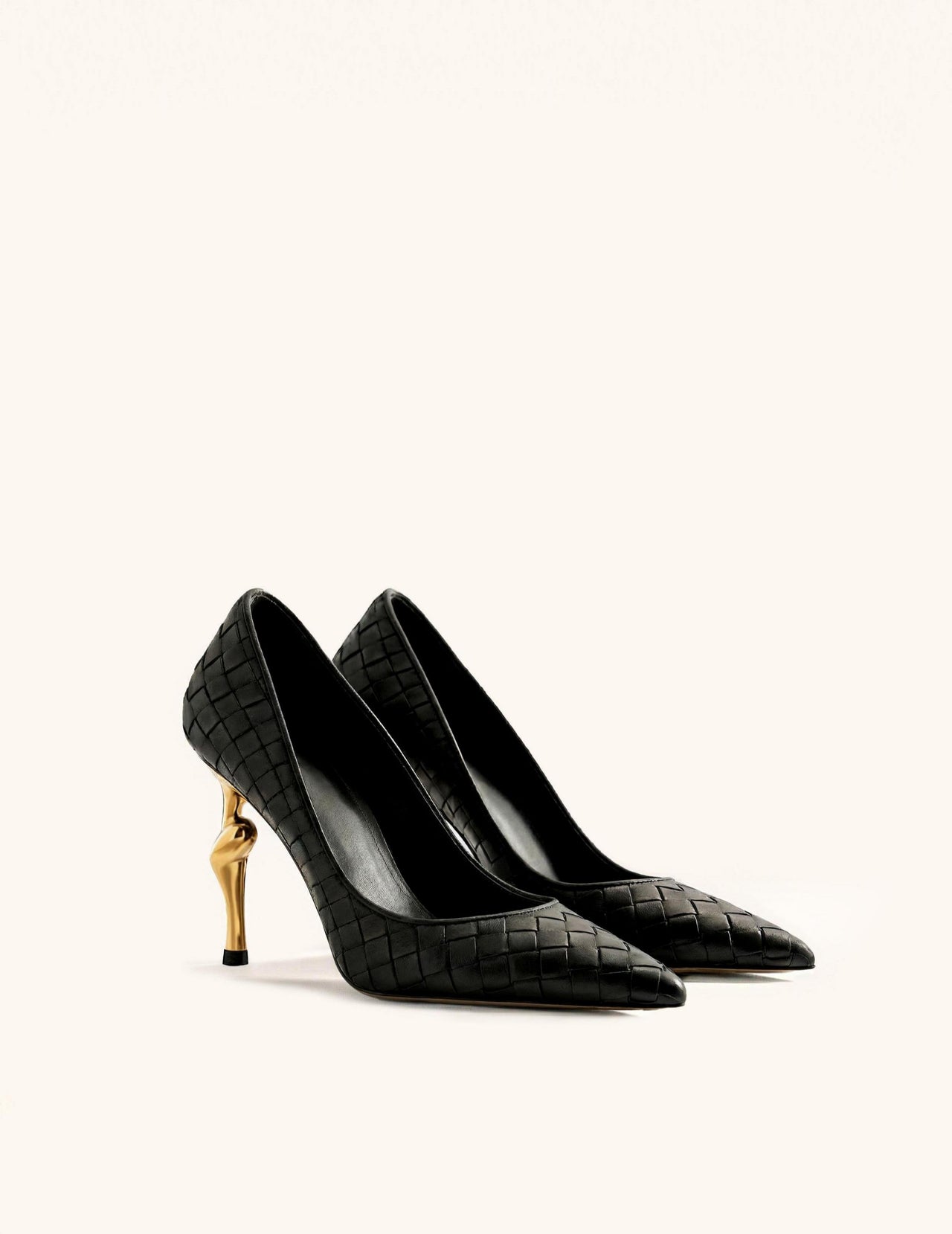 Hazel 編織高跟鞋 - 黑色