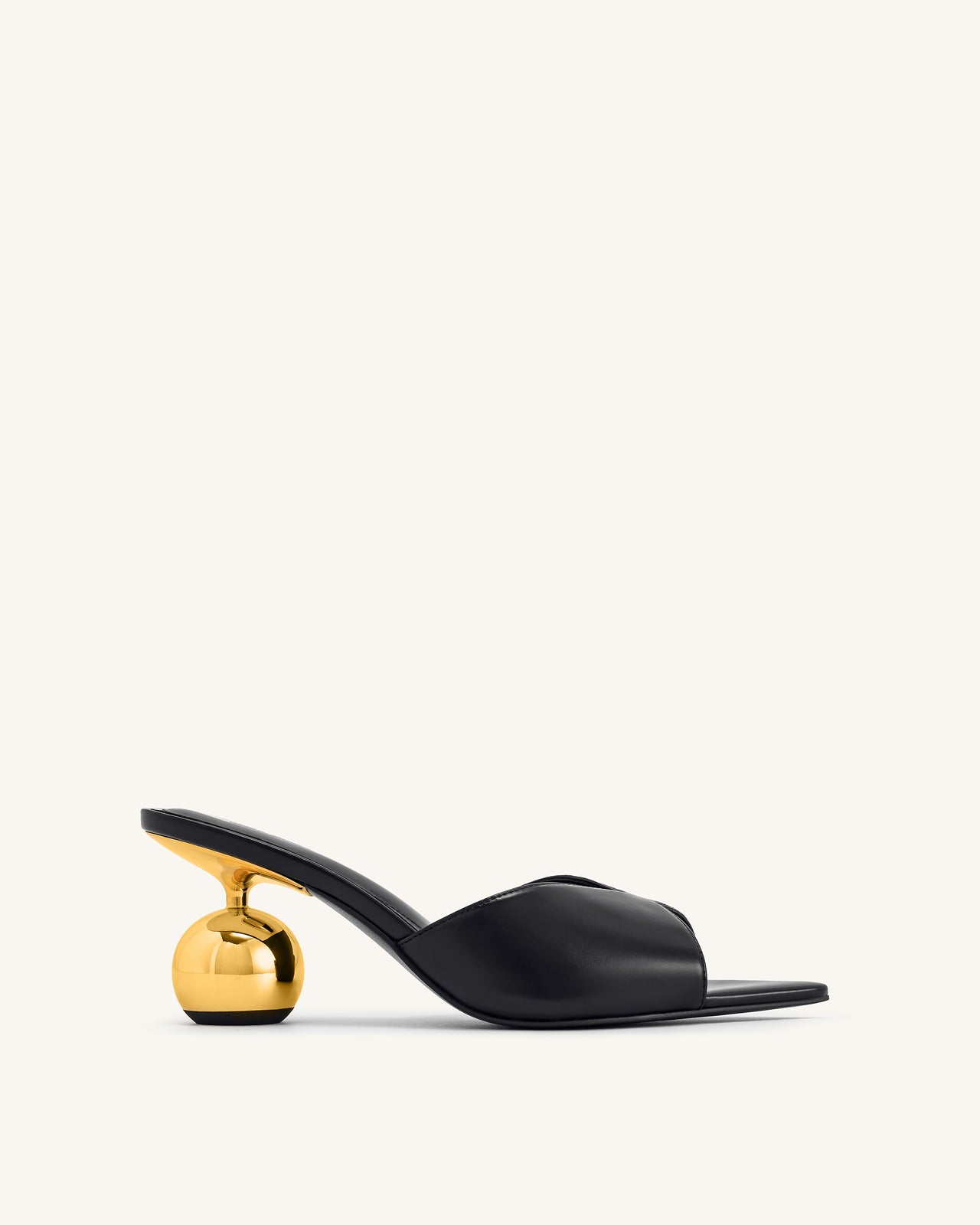 Ellie 圓球跟拖鞋-黑色