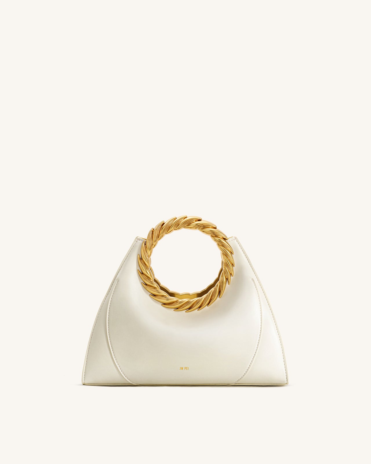 Amiya 葉形把手雕刻包 - 白色