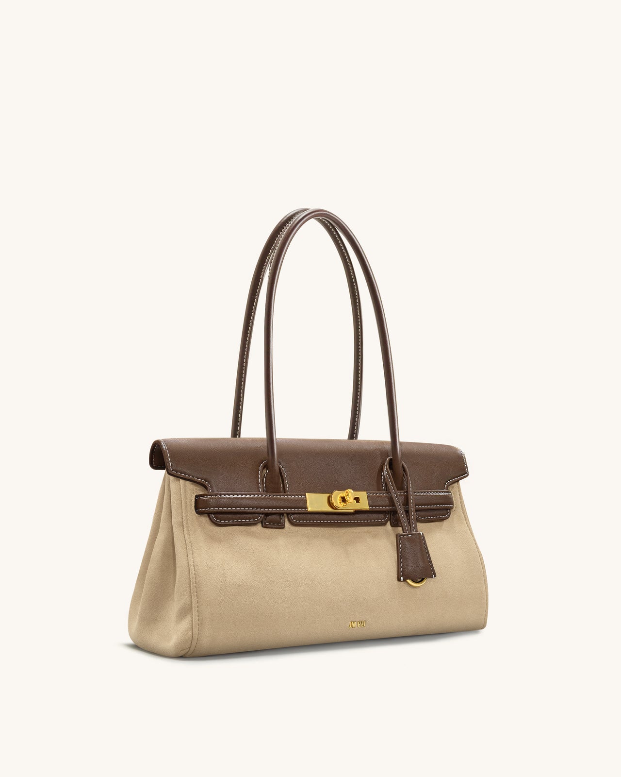 Yara 仿麂皮肩揹袋-深啡色