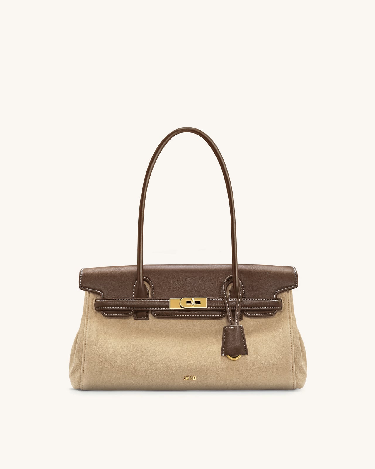 Yara 仿麂皮肩揹袋-深啡色