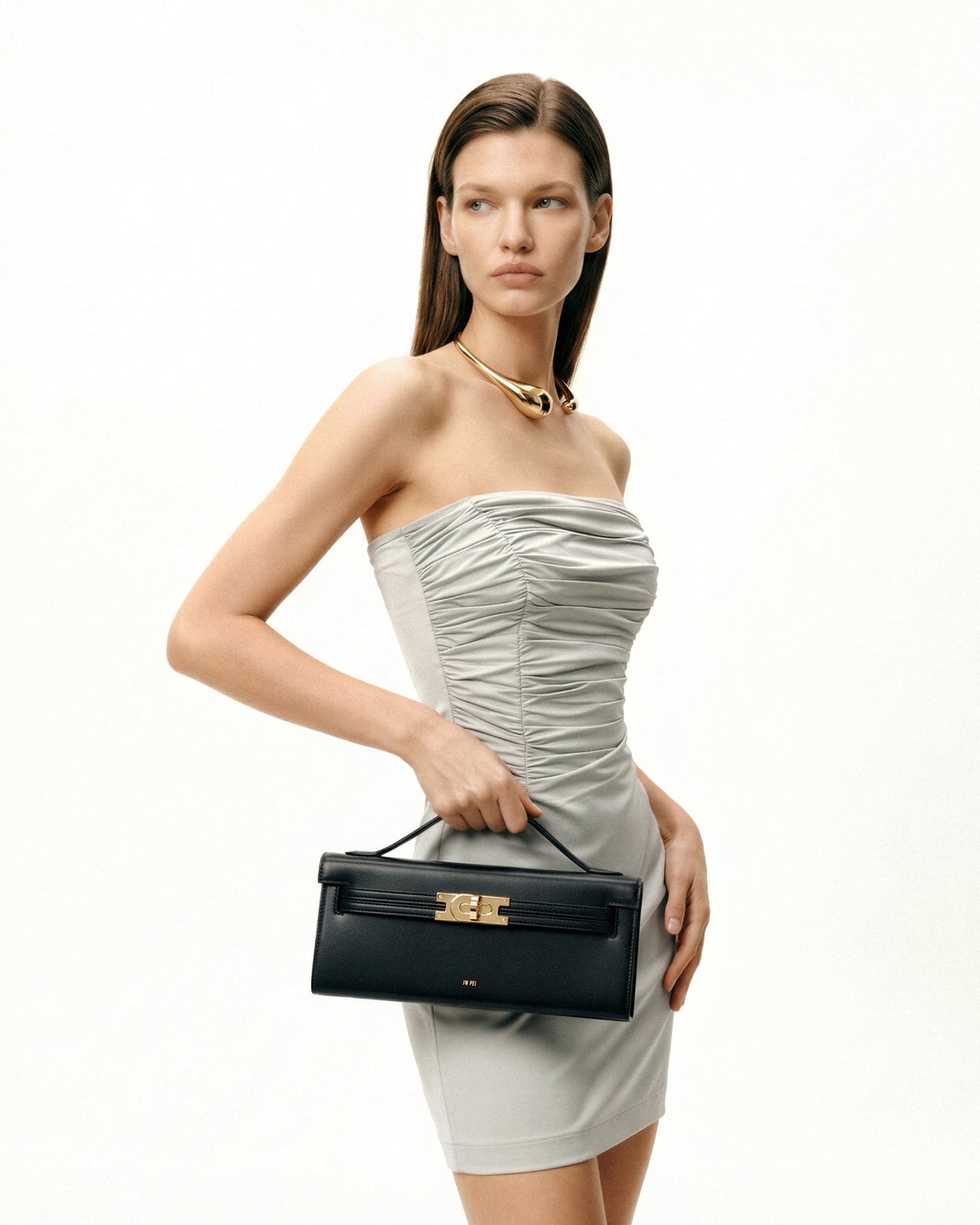 Bria 立體結構手挽袋 - 黑色