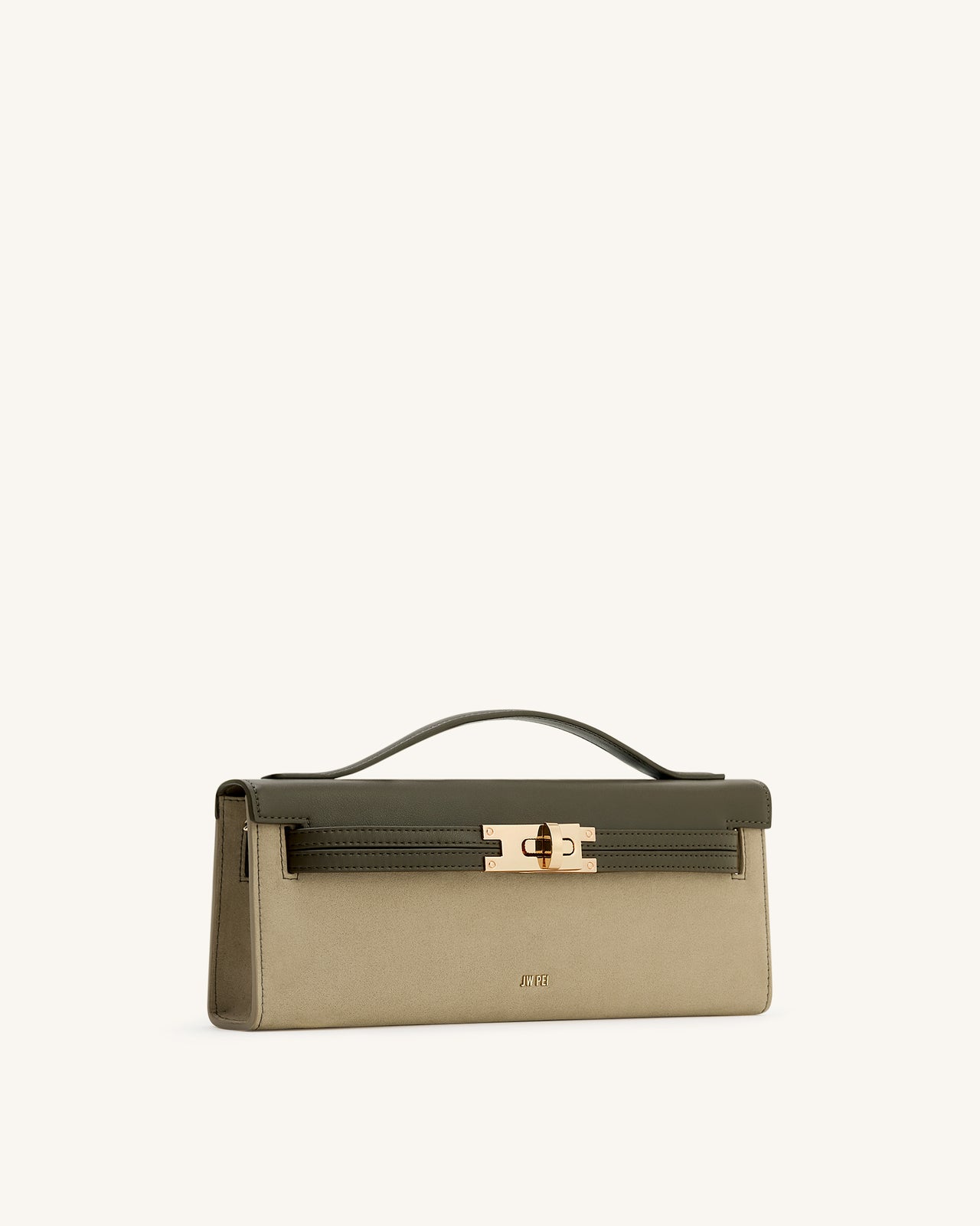 Bria 深橄欖綠仿麂皮結構感手挽包