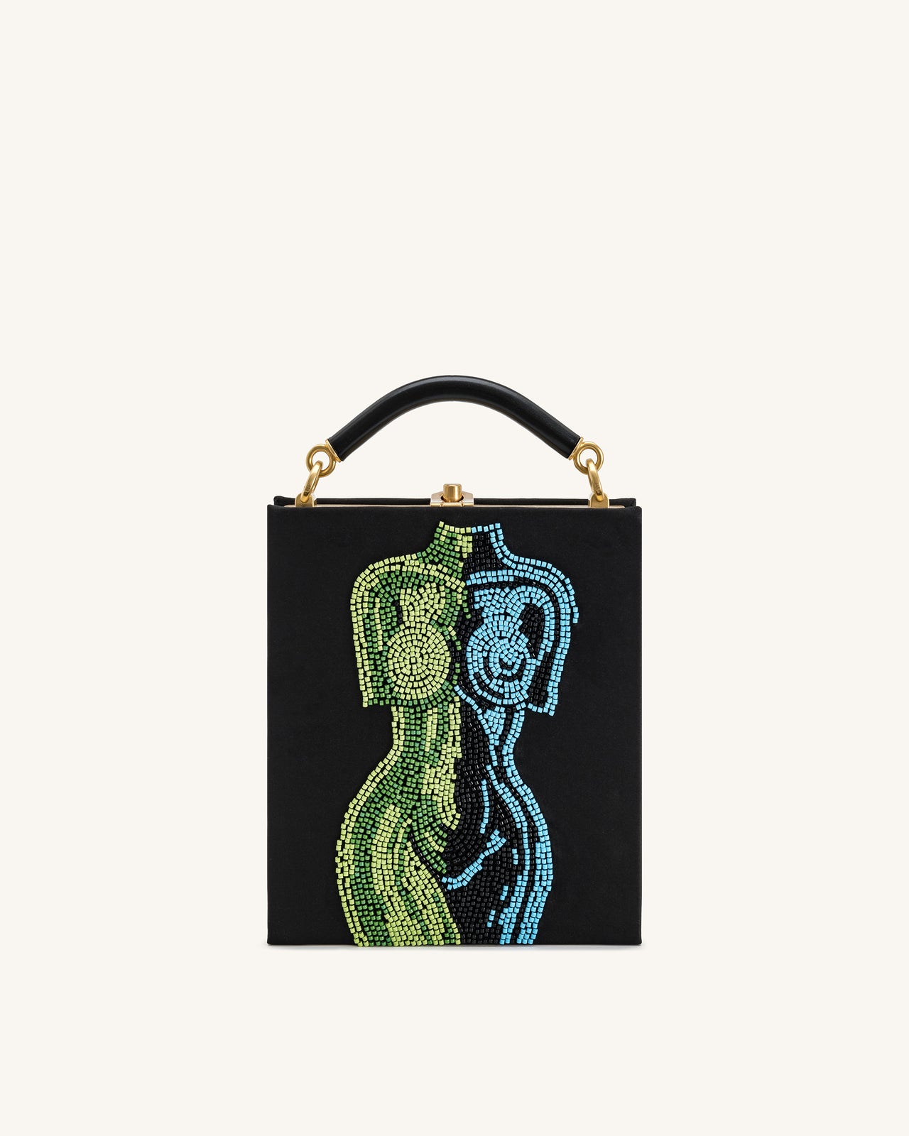 Elle 彩色珠飾書本手挽袋 - 黑色