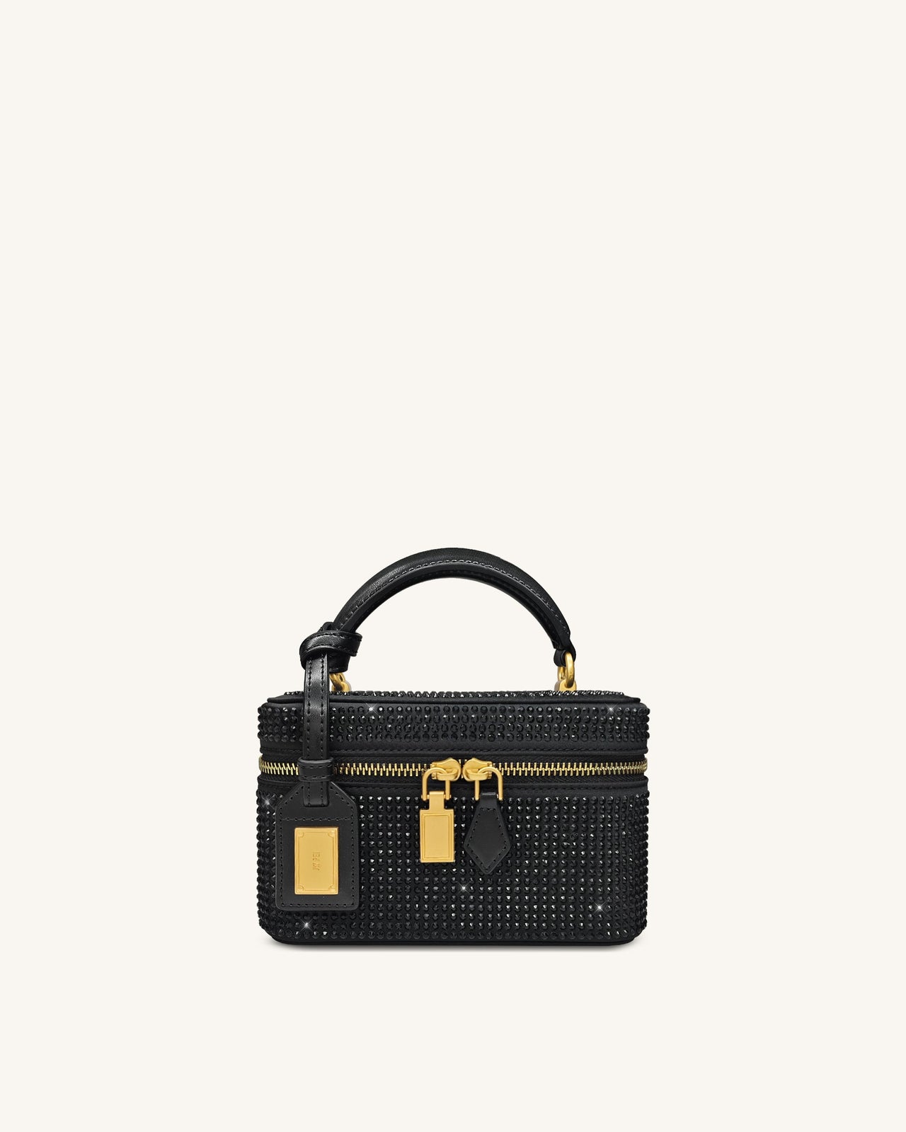 Cleo 人造水晶盒形手挽袋 - 黑色