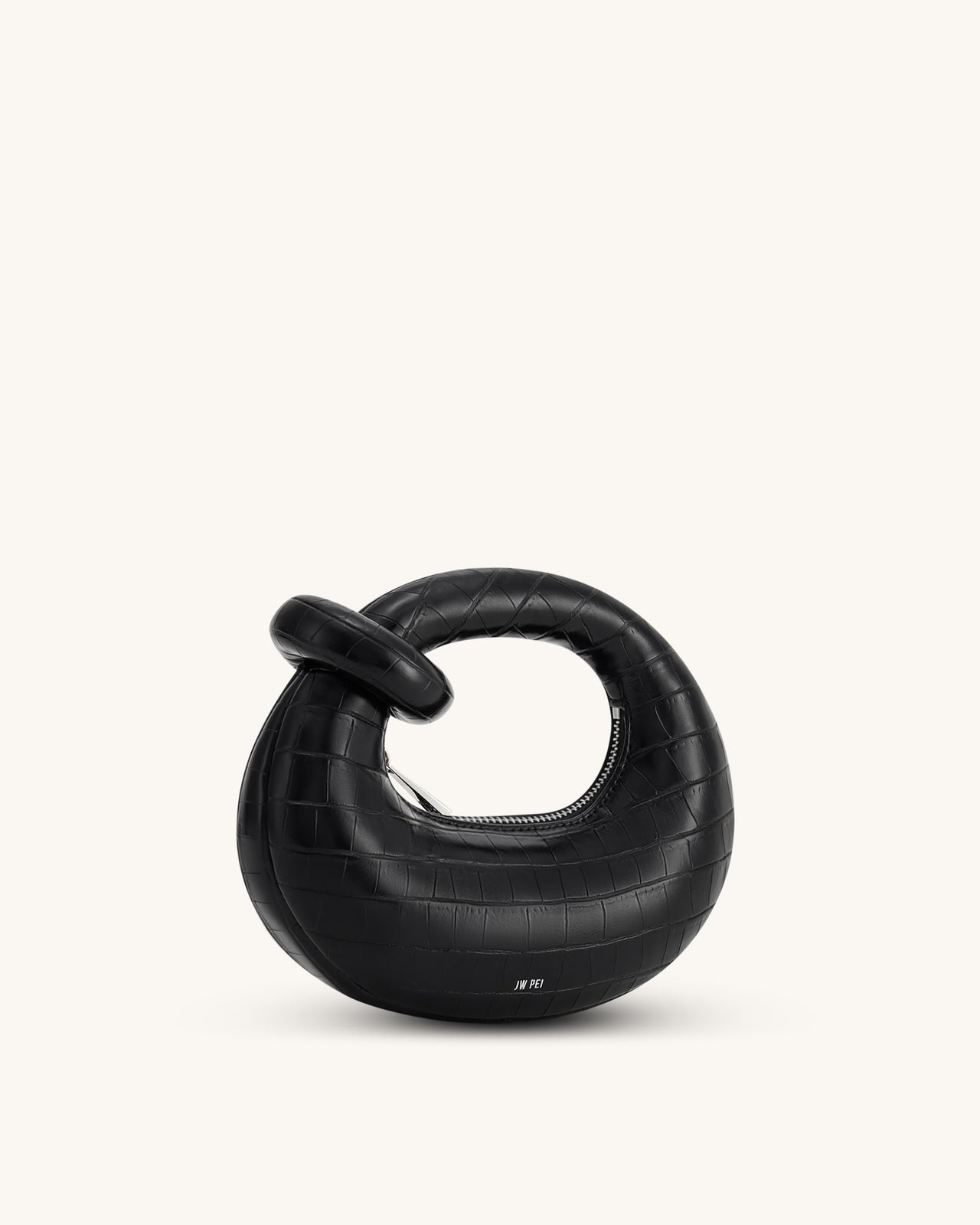 Abacus 迷你手提袋 - 黑色鱷魚紋