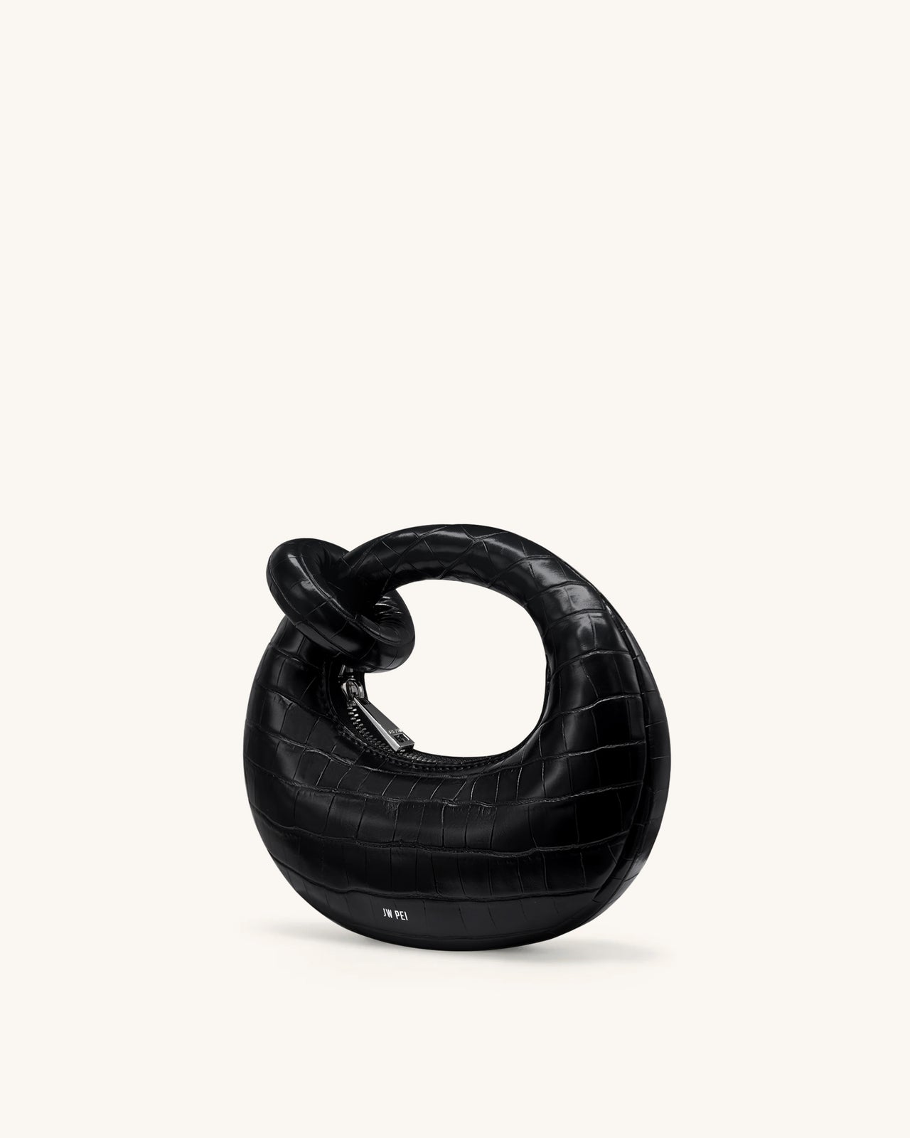 Abacus 迷你手提袋 - 黑色鱷魚紋