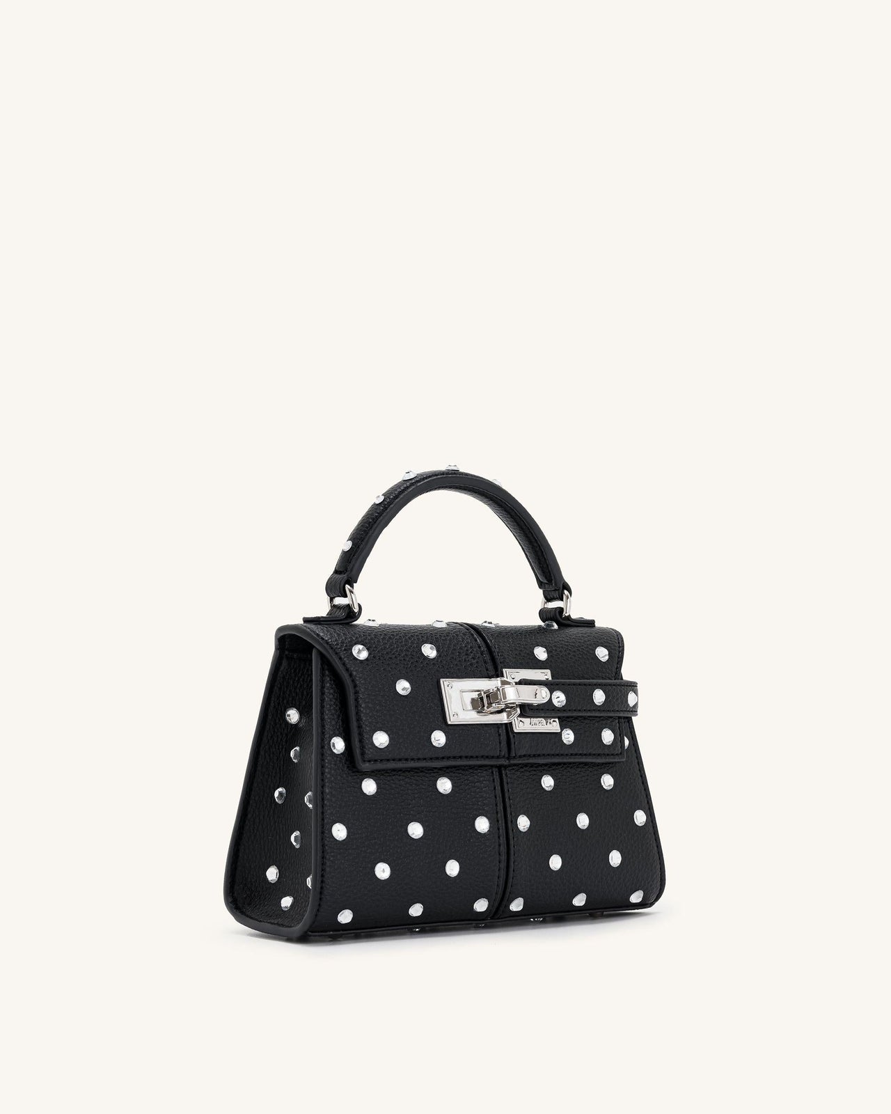 Elise 人造水晶手提包 - 黑色