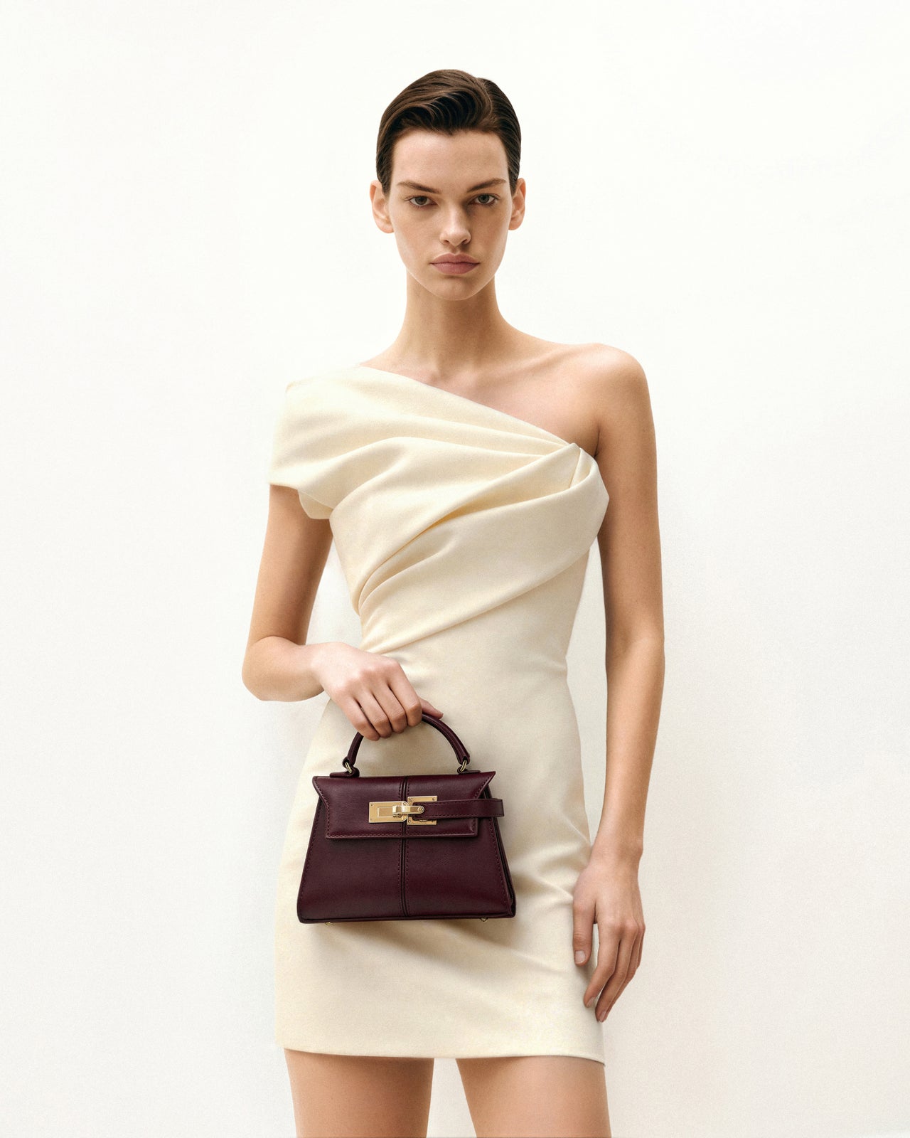 Elise 手提包-深酒紅色