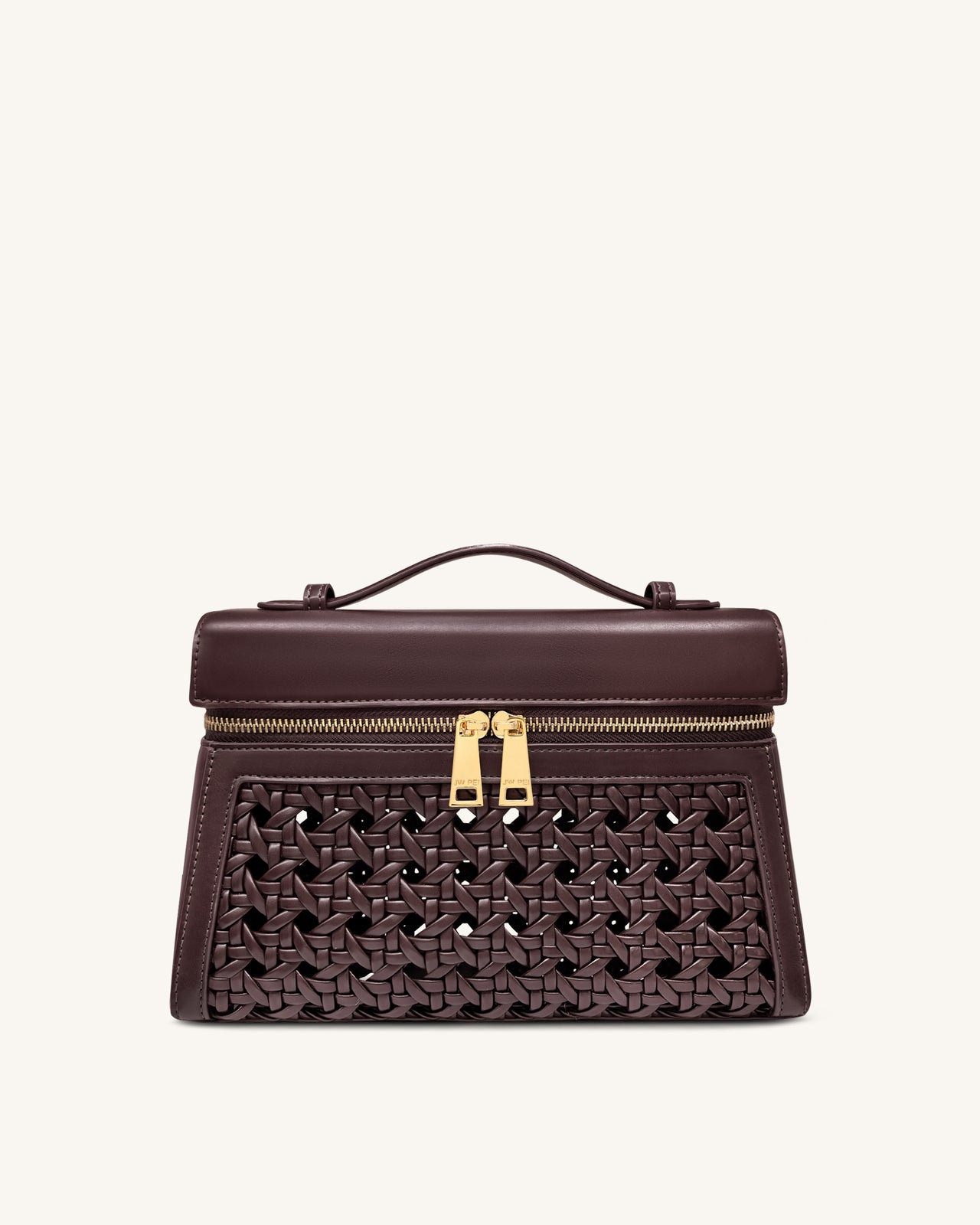 Thea 大型編織手挽袋 - 深紅色