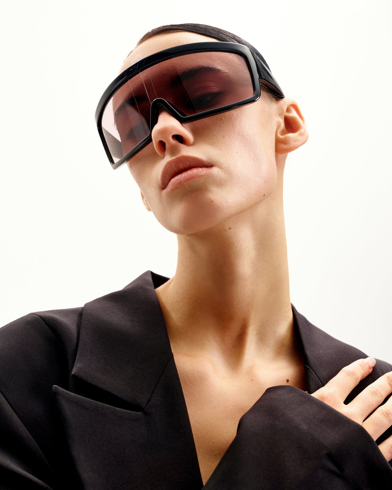 Avalynn 方格太陽眼鏡 - 黑色