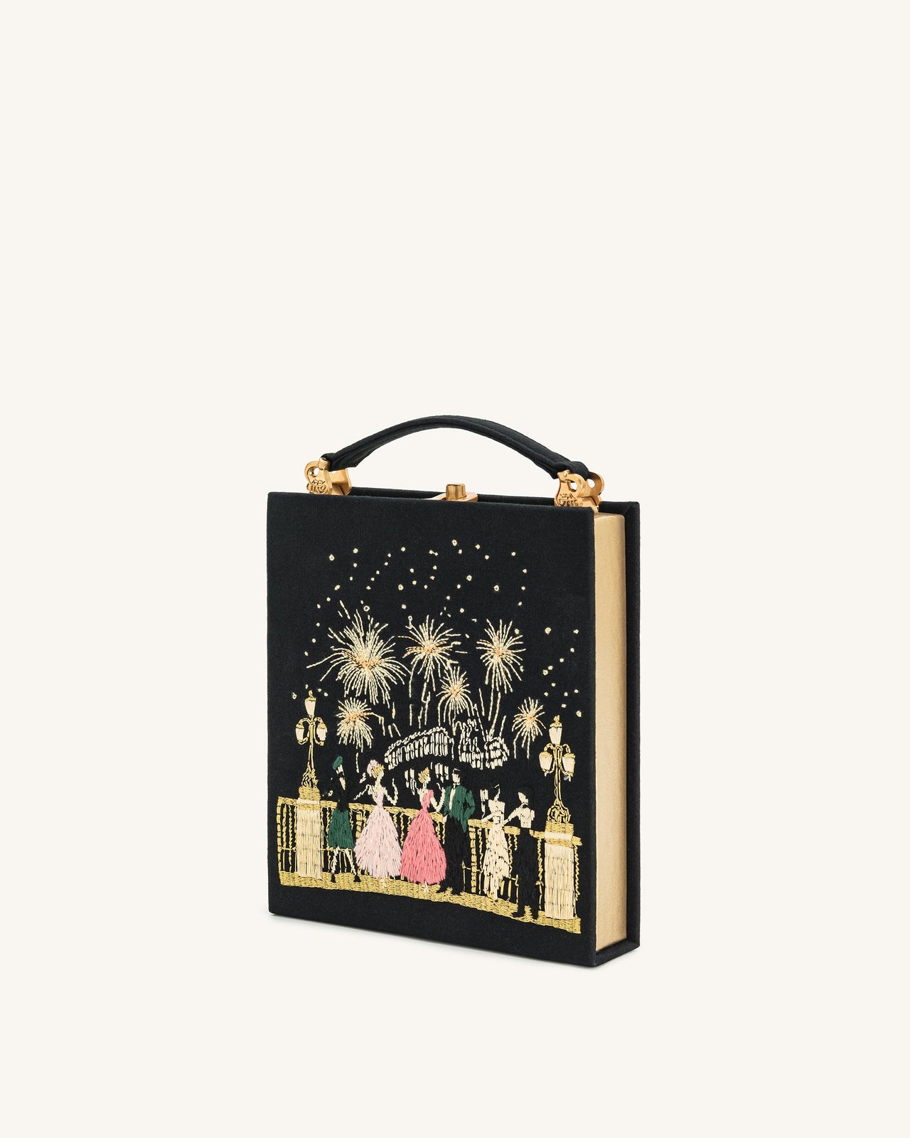 Taya-Fireworks 圖案書形手拿包 - 黑色