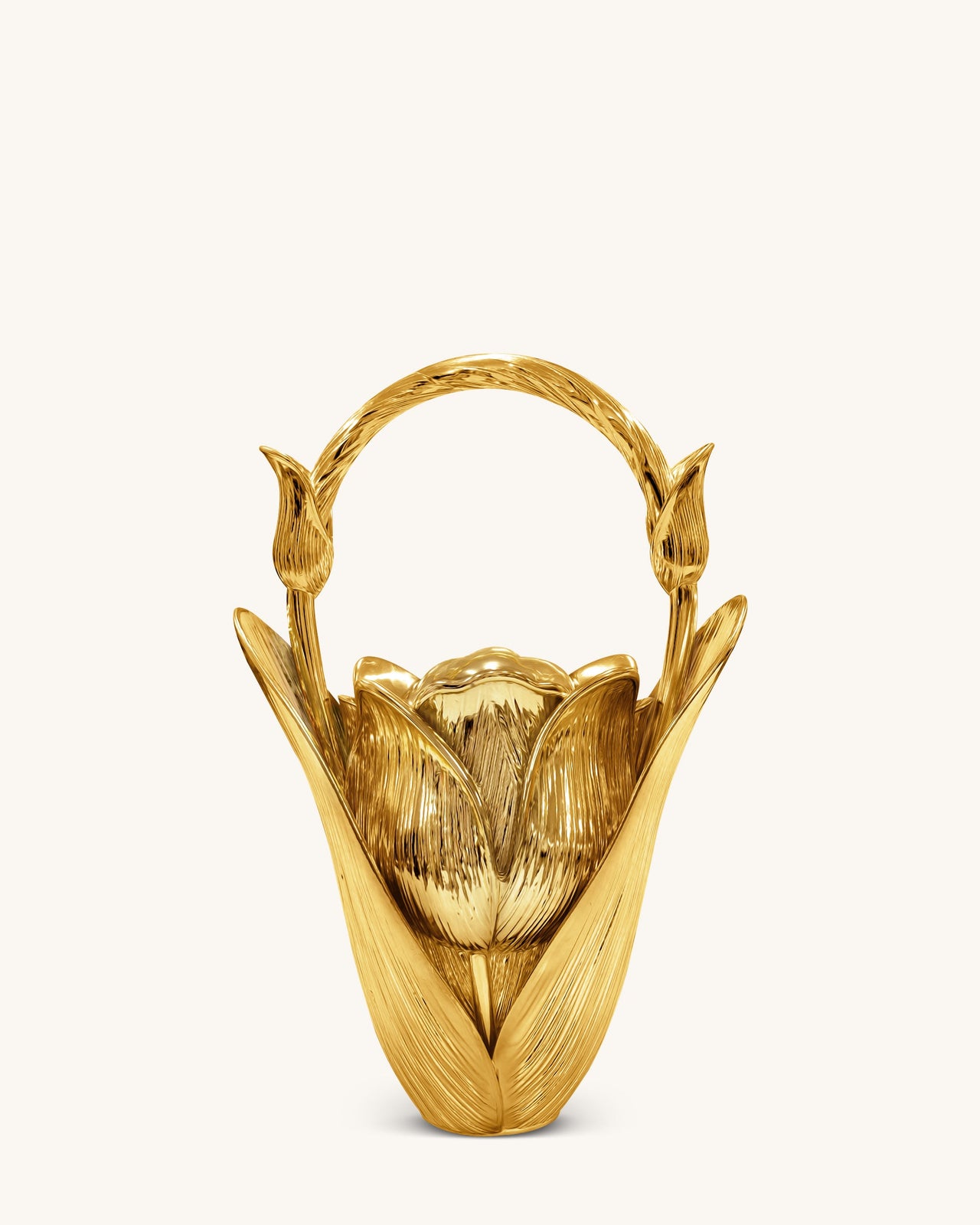 Ella 鬱金香花瓶手挽袋 - 金色