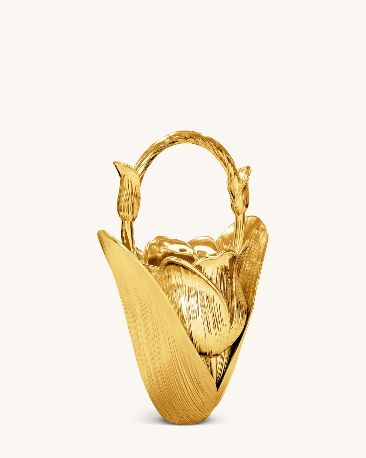 Ella 鬱金香花瓶手挽袋 - 金色