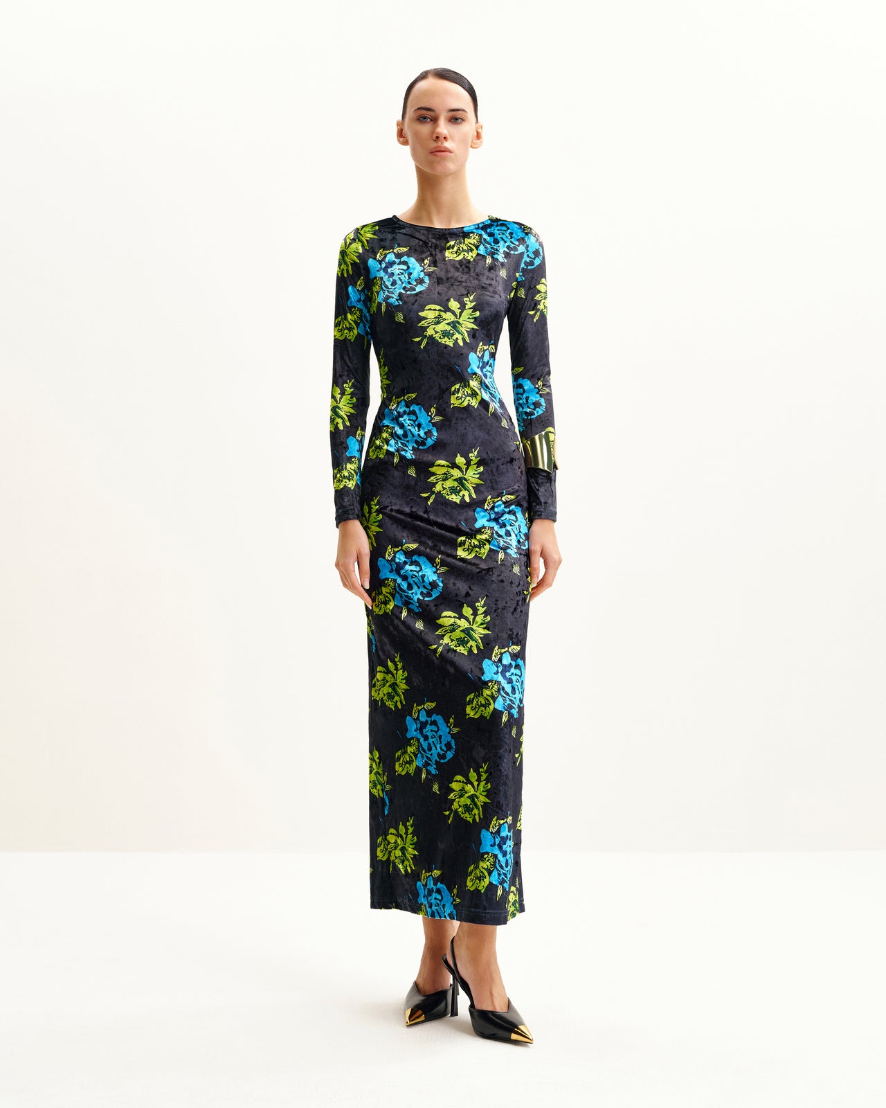 Zoe 繽紛花卉長袖禮服 - 多色