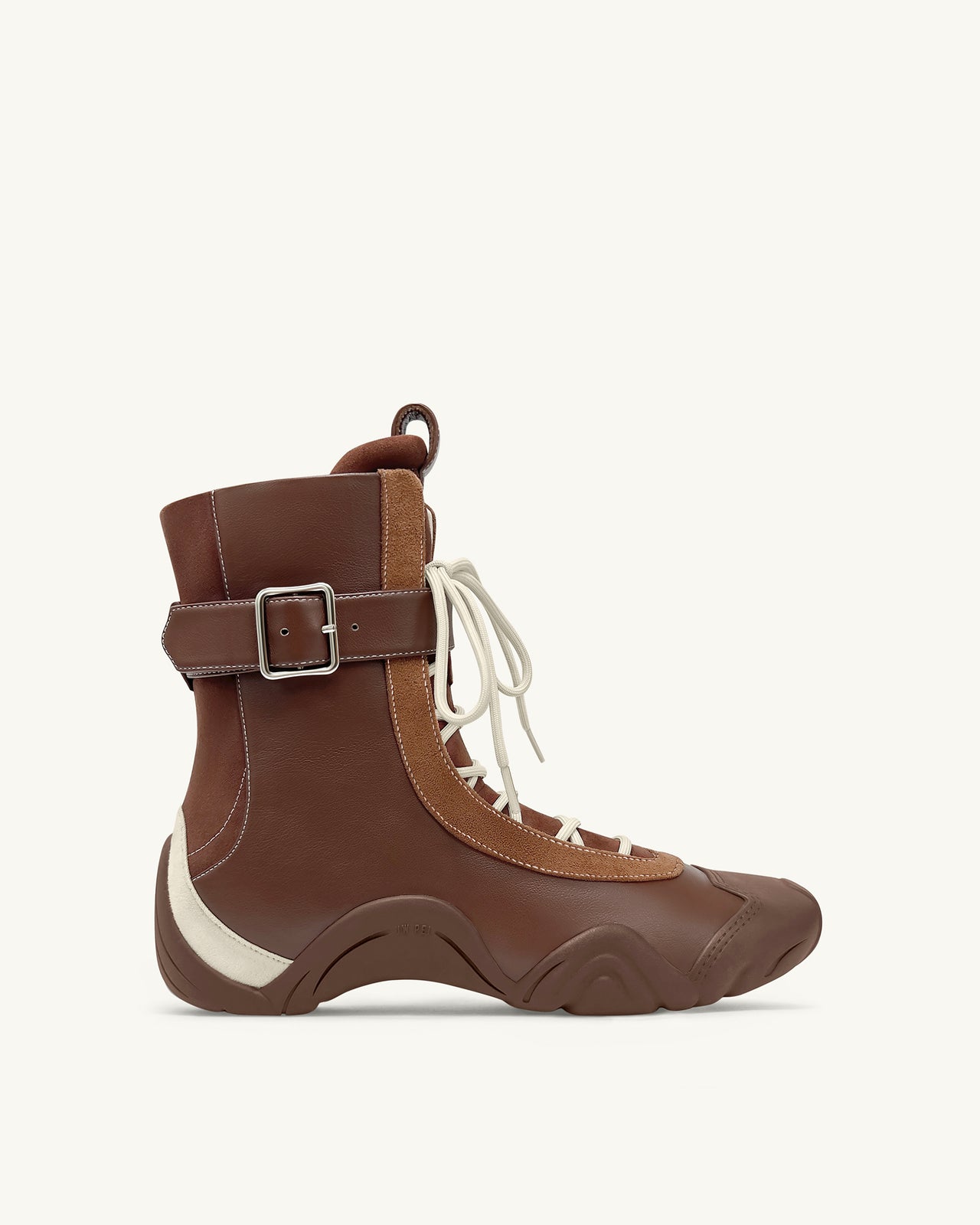 Caitlin 綁帶高筒靴 - 栗色