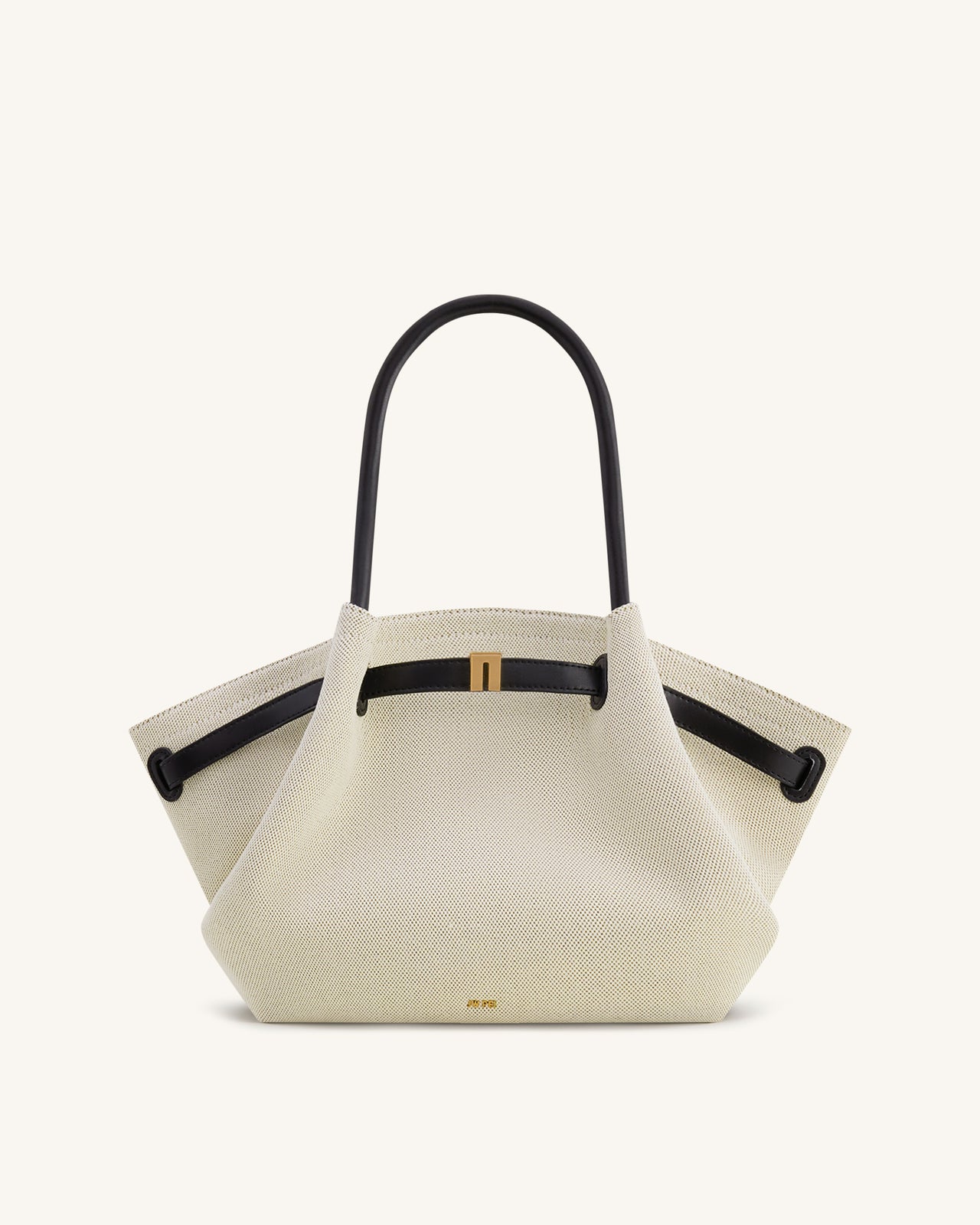 Hana 中型托特袋 - 黑色帆布