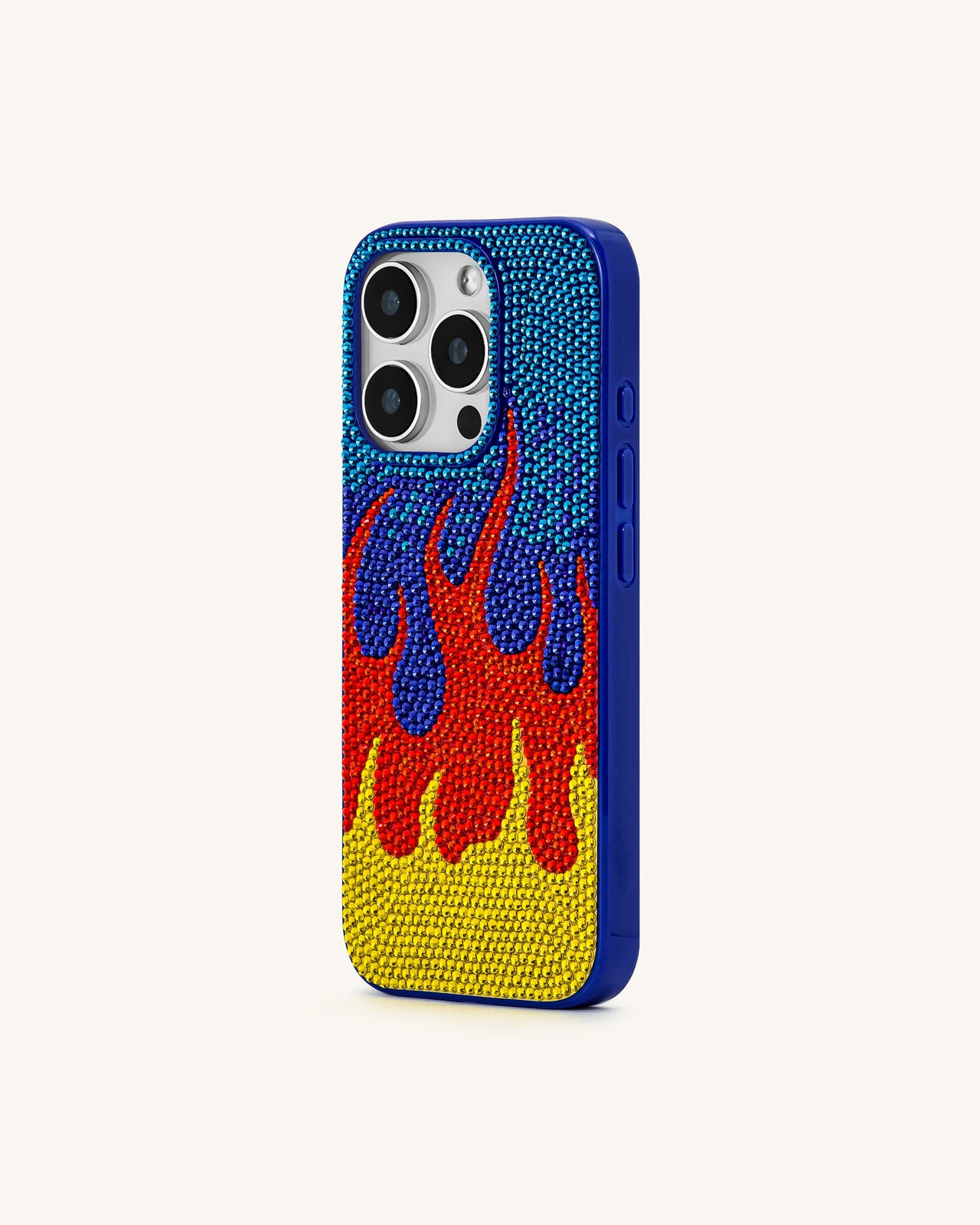 火焰圖案 iPhone 手機殼-多色藍色