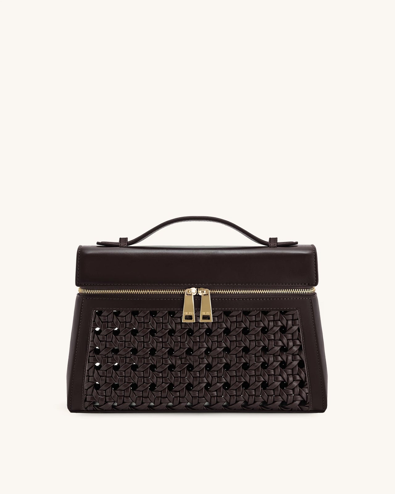 Thea 大型編織手挽袋 - 深紅色