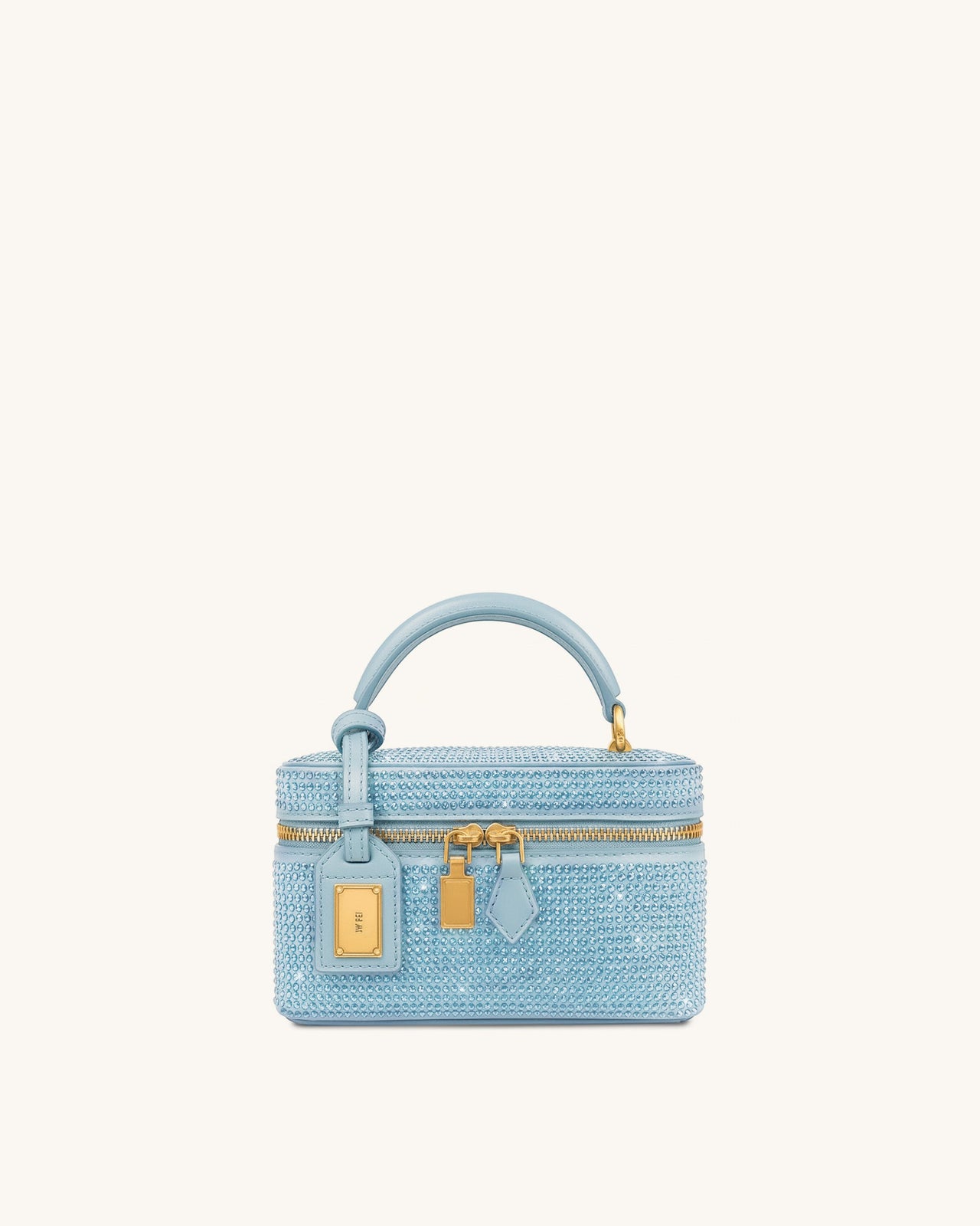 Cleo 人造水晶盒形手挽袋 - 藍色
