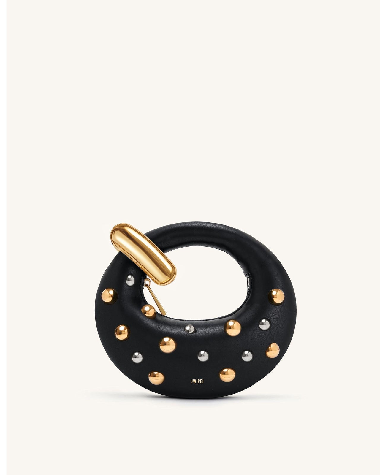 Abacus 鉚釘裝飾迷你手提袋 - 黑色