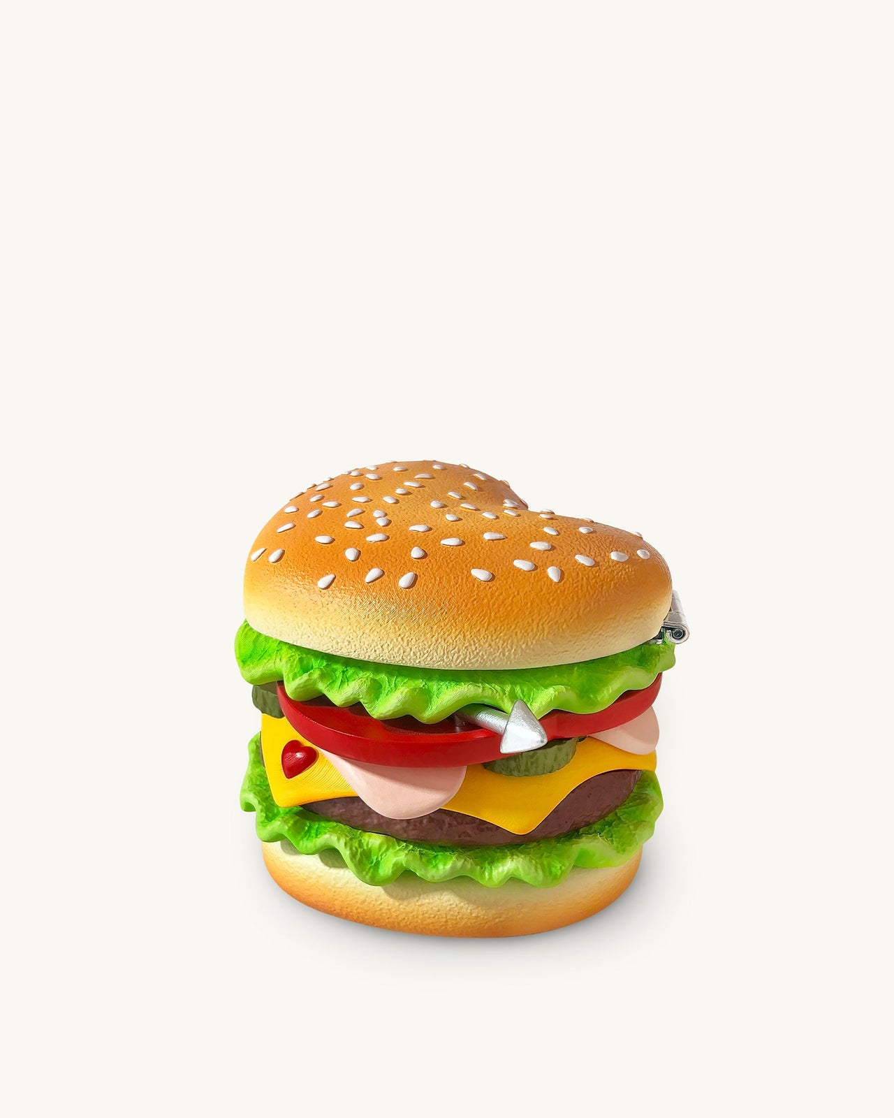 玩味心形漢堡手拿包 - 彩色