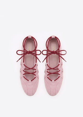 Iria 綁帶芭蕾平底鞋 - 塵玫瑰色
