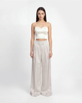 心形領束胸衣 - 白色