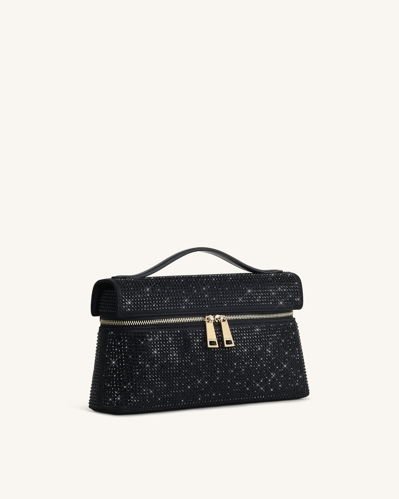 Thea 人造水晶手挽袋 - 黑色