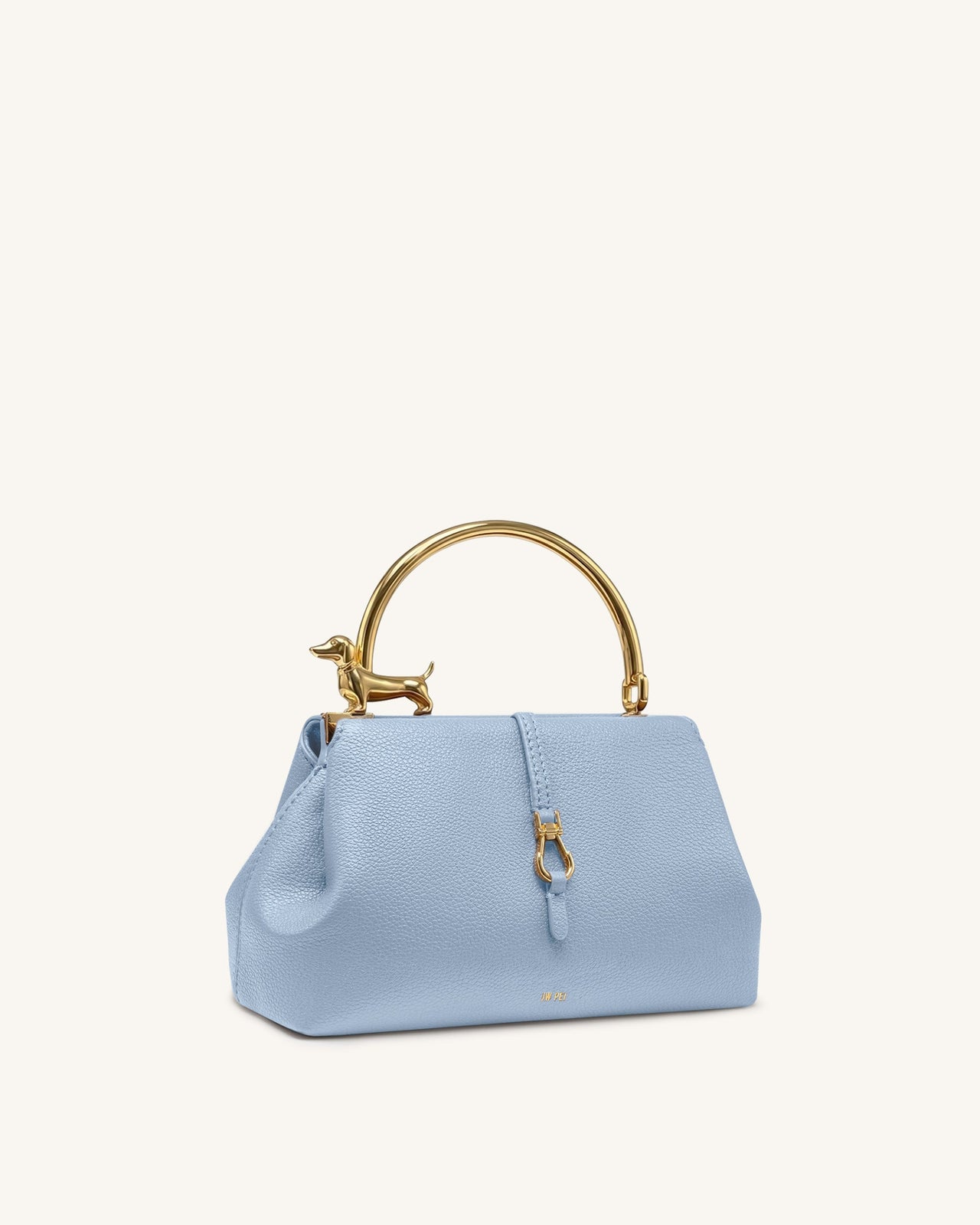 Bruna 臘腸狗金屬手柄手挽袋 – 淺藍