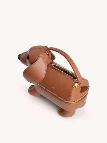 Emilia 狗狗造型手袋 - 啡色