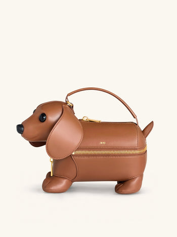 Emilia 狗狗造型手袋 - 啡色