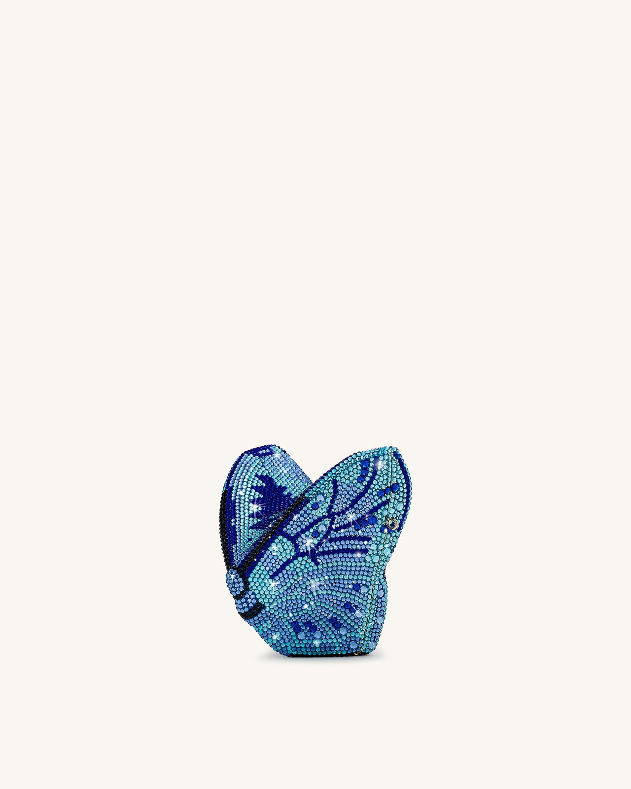 Paisley 水晶蝴蝶手拿袋 - 藍色