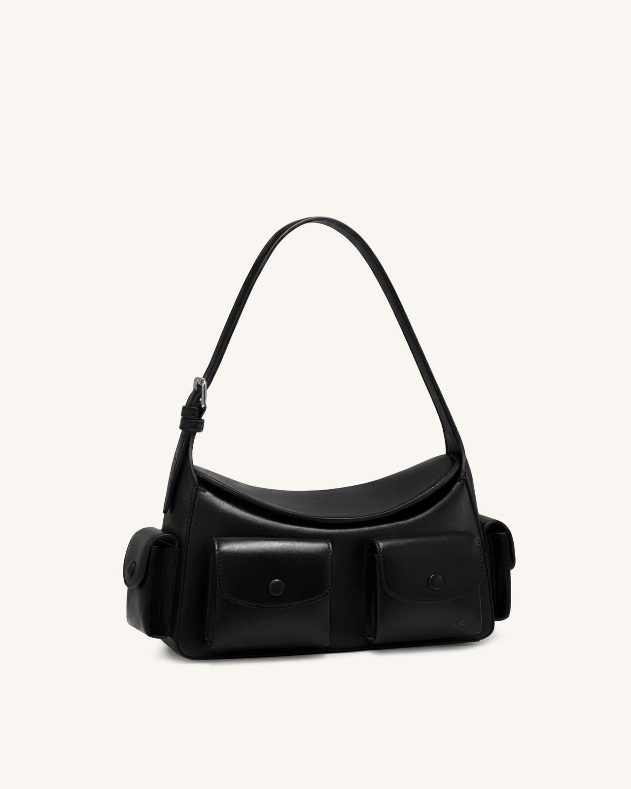 Corinne 多口袋單肩袋 - 黑色