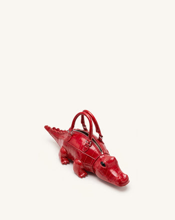 Jayden 鱷魚造型手袋 - 紅色