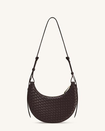 Sharon 編織斜揹袋 - 咖啡棕
