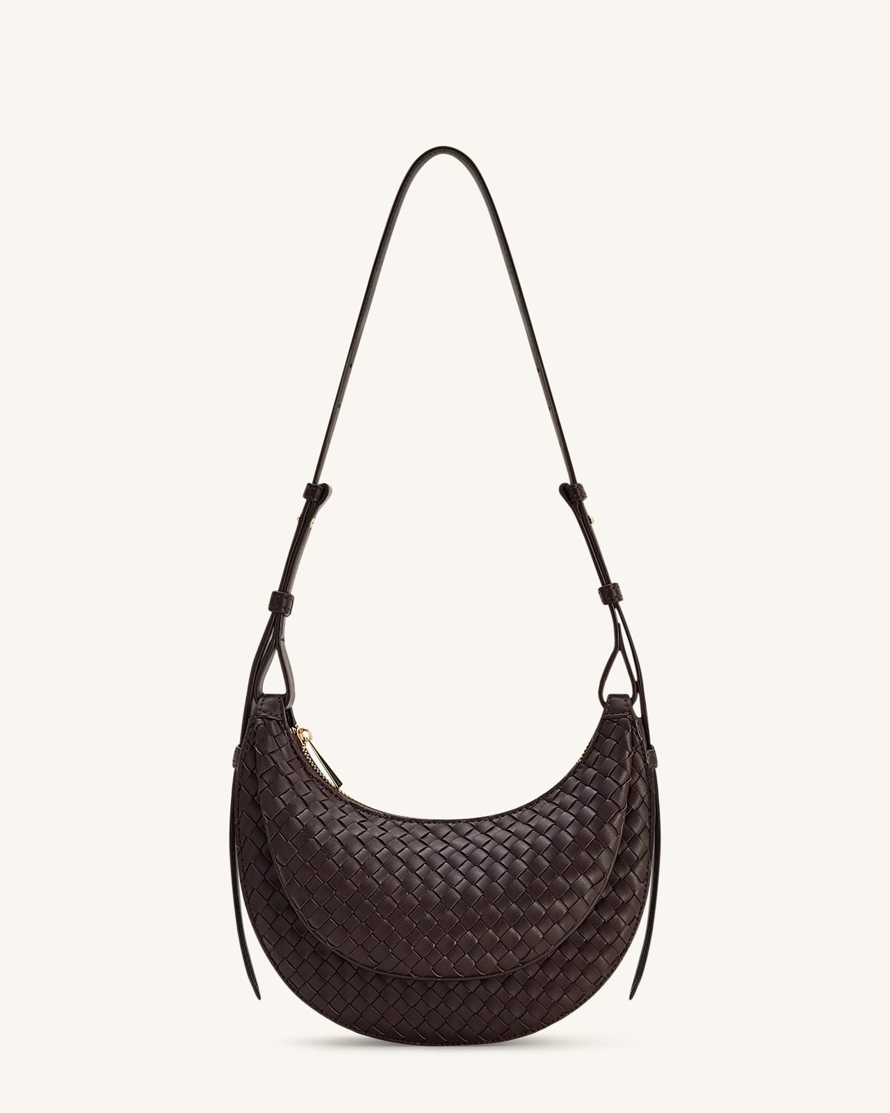 Sharon 編織斜揹袋 - 咖啡棕