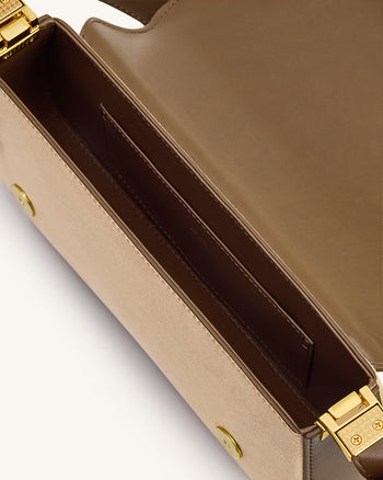 Joy 仿麂皮肩背袋 - 卡其棕色