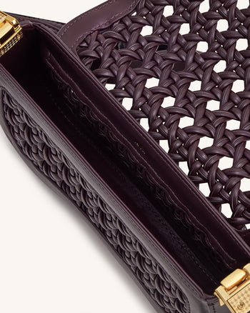 Joy 編織肩背袋 - 深紅色