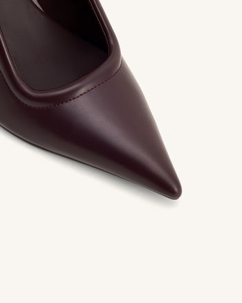 Sofia 金屬點綴球形跟穆勒鞋 - 深勃艮第紅