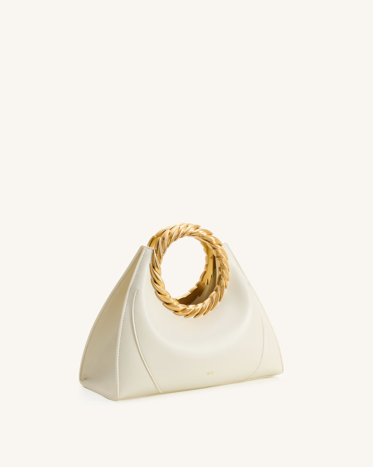 Amiya 葉形把手雕刻包 - 白色