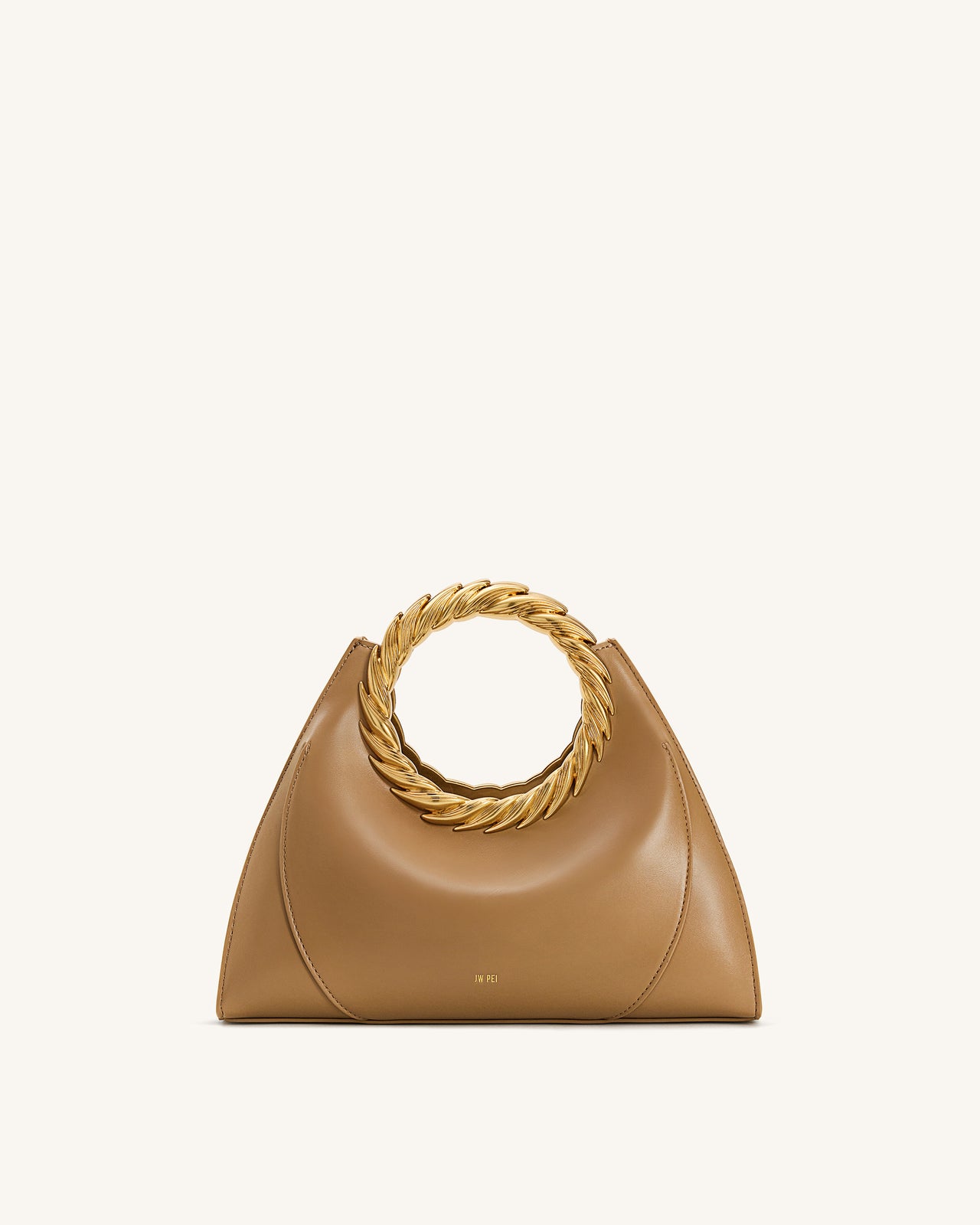 Amiya 葉形把手雕刻包 - 咖啡色