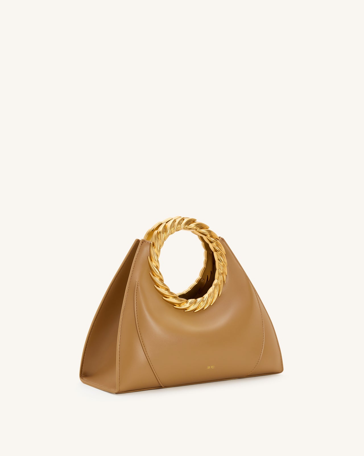 Amiya 葉形把手雕刻包 - 咖啡色