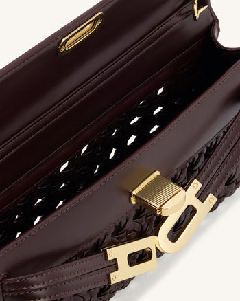 Bria 深紅色結構感手挽包