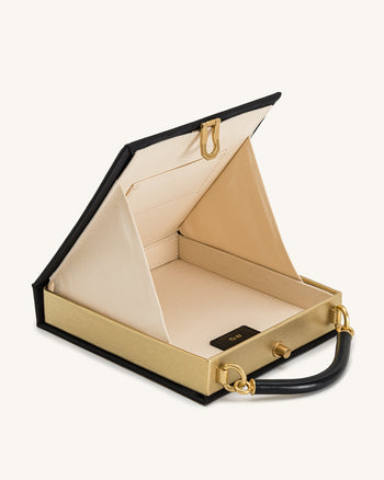 Elle 彩色珠飾書本手挽袋 - 黑色