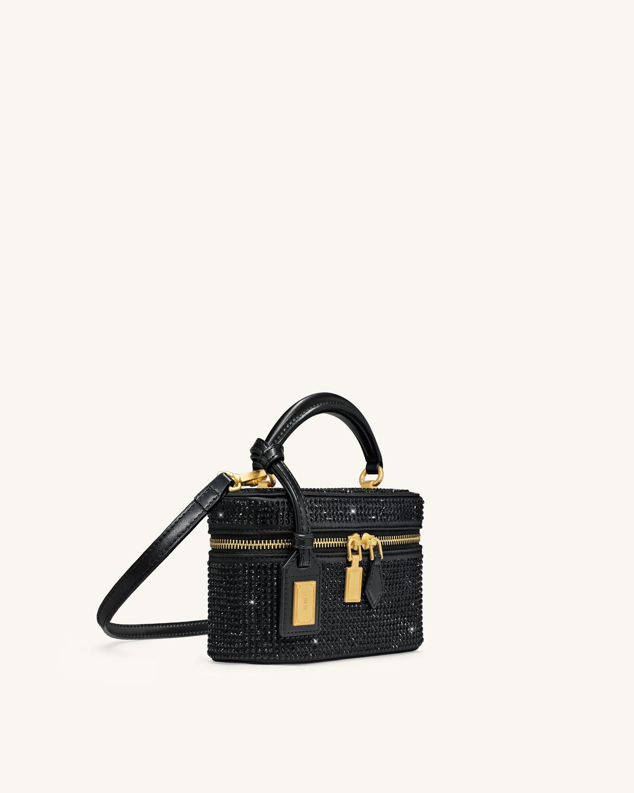 Cleo 人造水晶盒形手挽袋 - 黑色