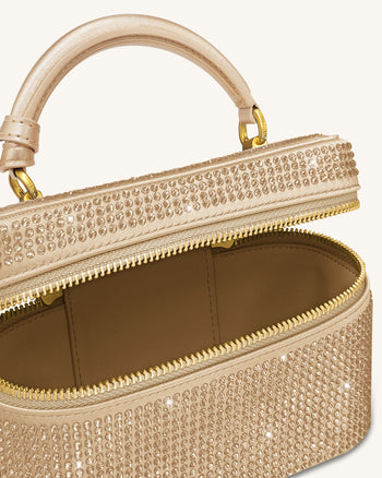 Cleo 人造水晶盒形手挽袋 - 香檳色